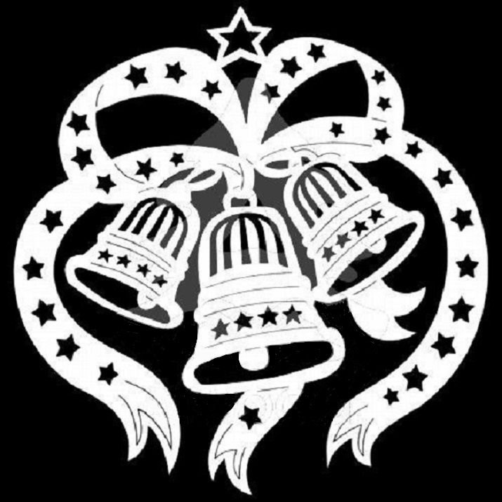 Вытынанка колокольчики новогодние