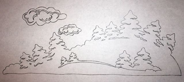 Сугробы шаблоны на окна