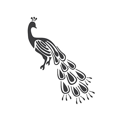 Павлин трафарет