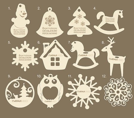 Трафарет новогодних игрушек из фанеры