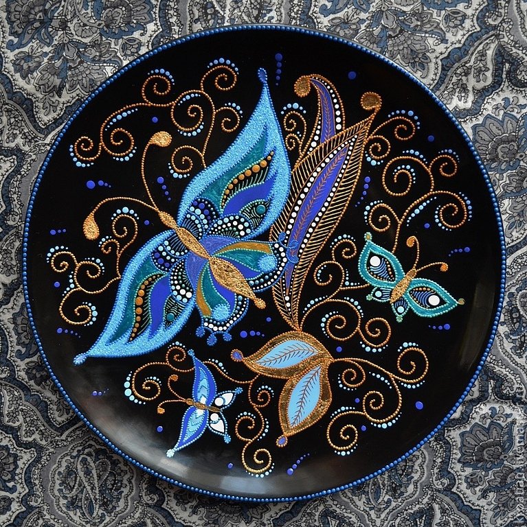 Роспись по стеклу контуром