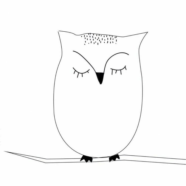 Шаблон Совы для аппликации из листьев