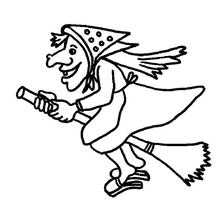 Рисунок бабы яги для раскрашивания