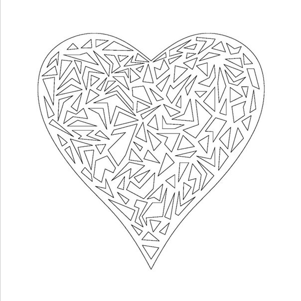 Сердечко трафарет для вырезания