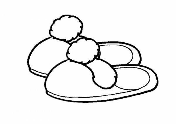 Тапочки раскраска для детей