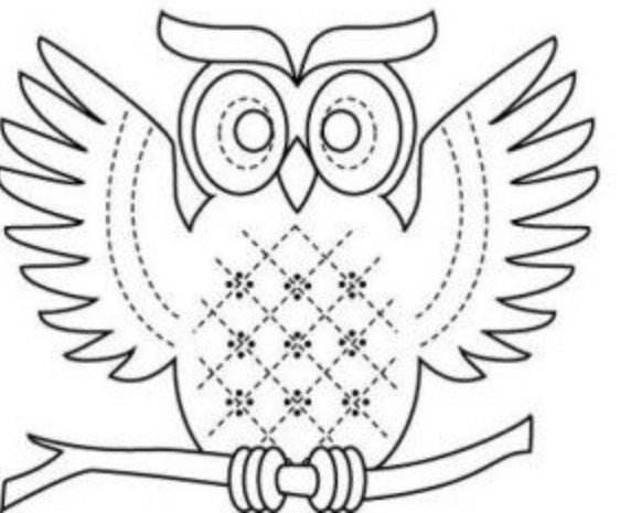 Трафарет Совы для аппликации