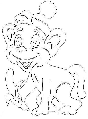 Вытынанки новогодние обезьянки