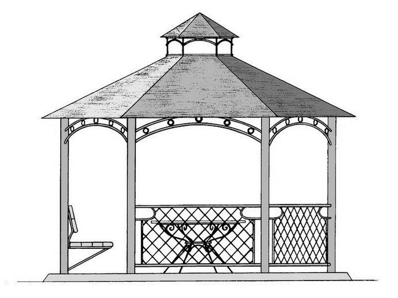 Беседка карандашом