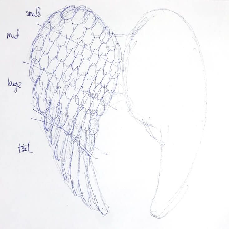 Лекала перьев для крыльев ангела