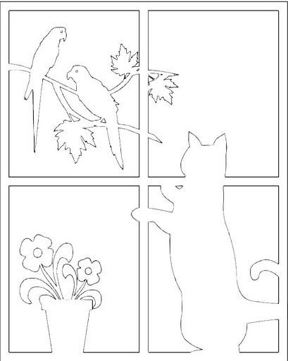 Весенние трафареты на окна