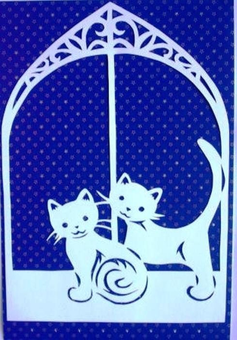 Новогодние вырезалки кошки