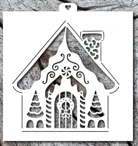 Трафарет домика для пряника