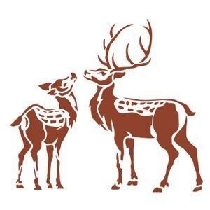 Трафарет «олень с олененком»