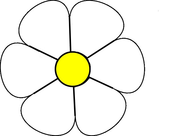 Шаблон цветка ромашки