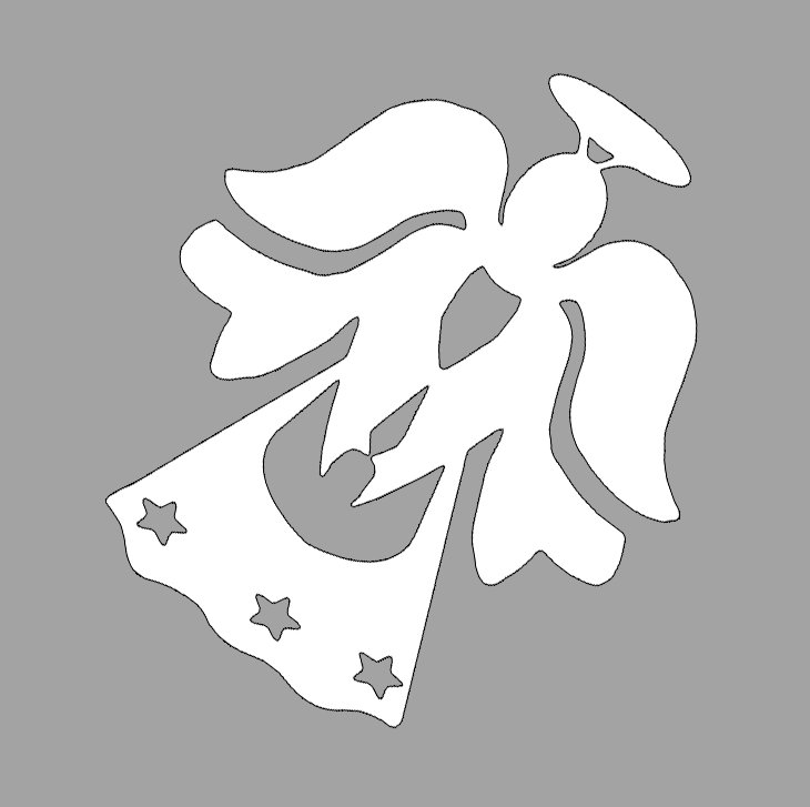 Новогодние трафареты на окна колокол