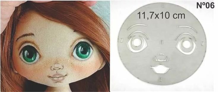 Трафарет для рисования лица текстильной куклы