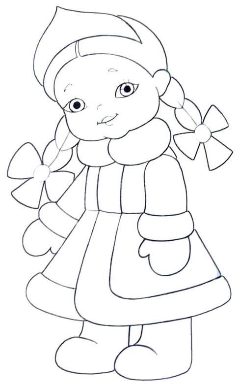 Новогодние трафареты Снегурочки