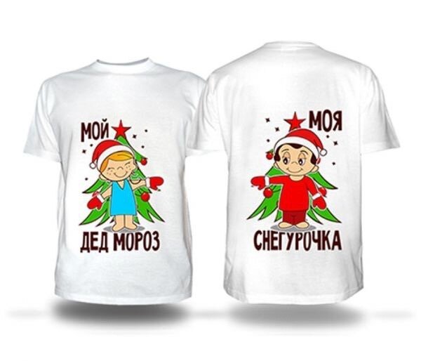 Новогодние принты на футболки