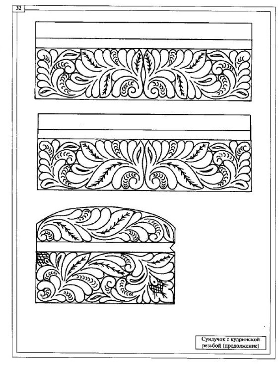 Абрамцево-Кудринская резьба эскизы