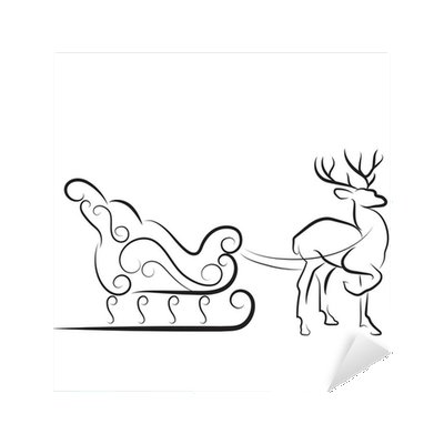Новогодние санки с оленями