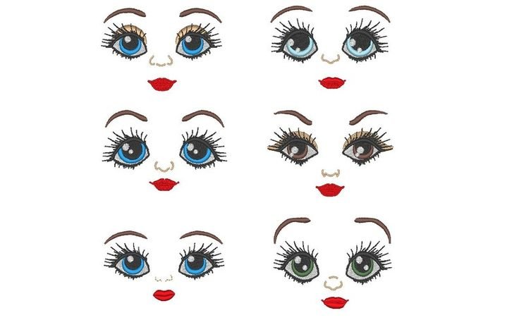 Трафареты глаз для кукол