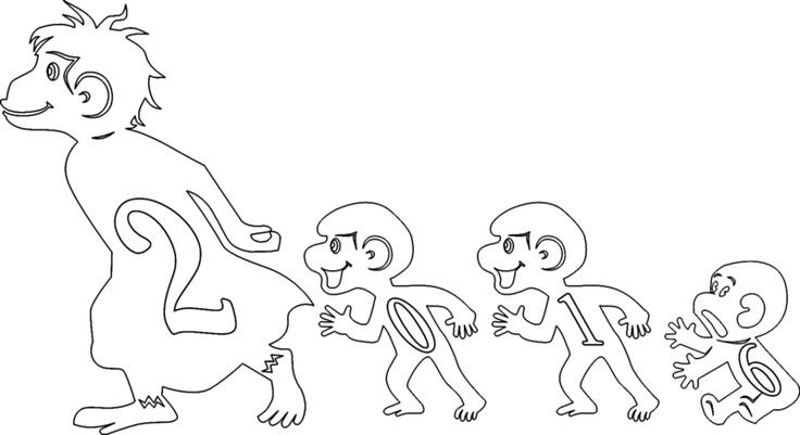 Обезьянка раскраска