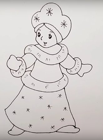 Снегурочка для раскрашивания средняя группа