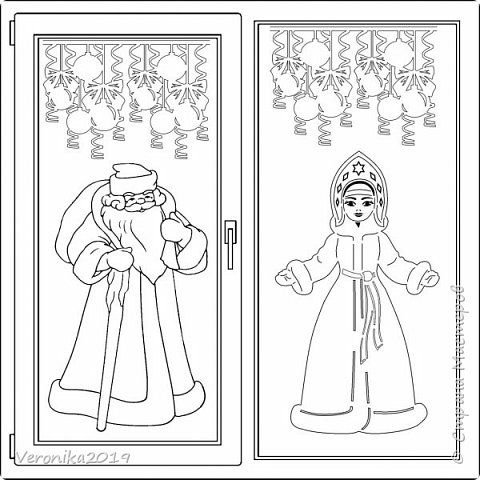 Шаблон Снегурочки для рисования