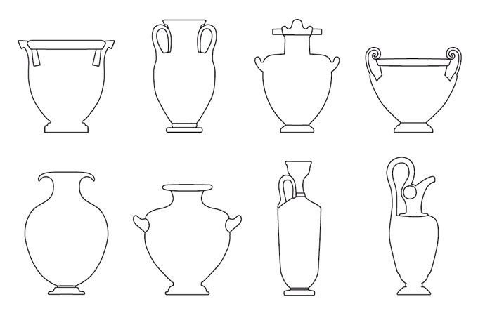 Рисунок Амфоры древней Греции карандашом