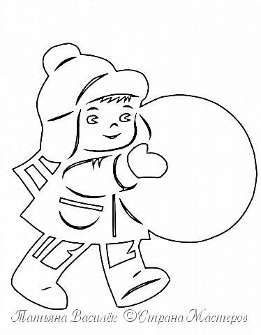 Вытынанка дети зимой