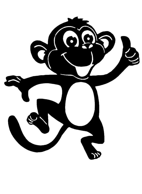 Трафарет обезьянки