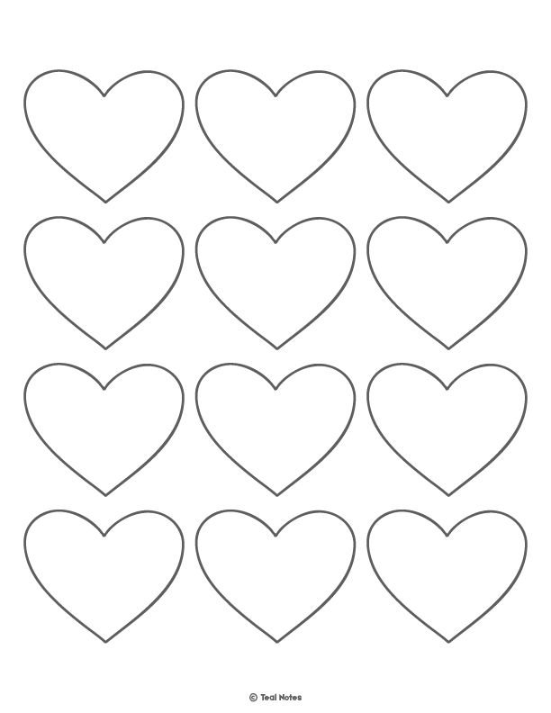 Шаблон сердца для вырезания из бумаги