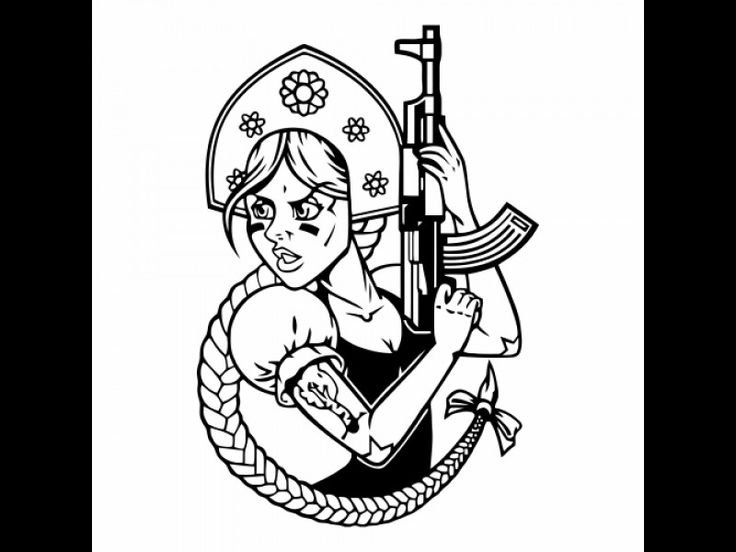 Матрешка с автоматом Калашникова