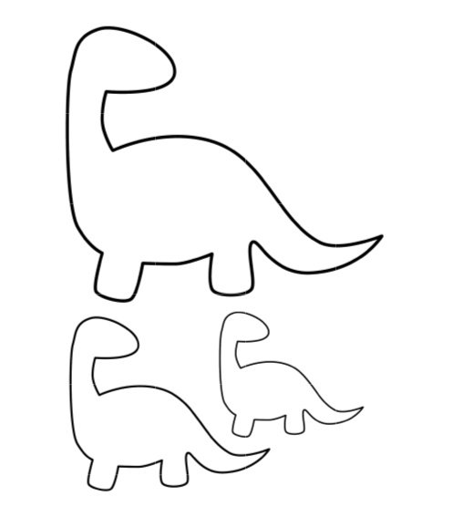 Динозаврик трафарет