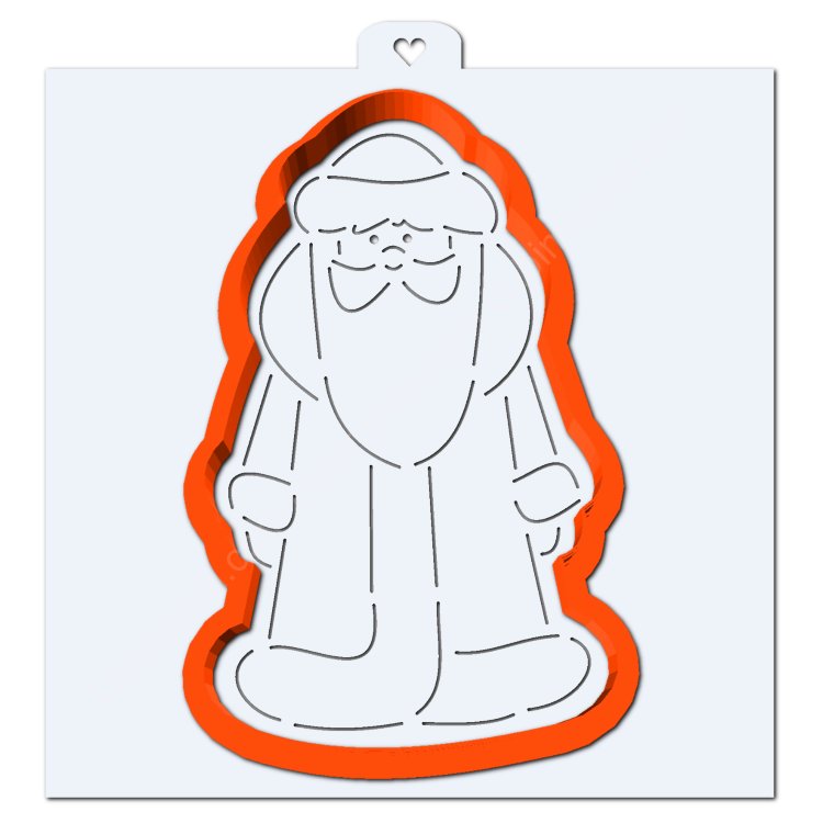 Трафарет дед Мороз из звезды пряник