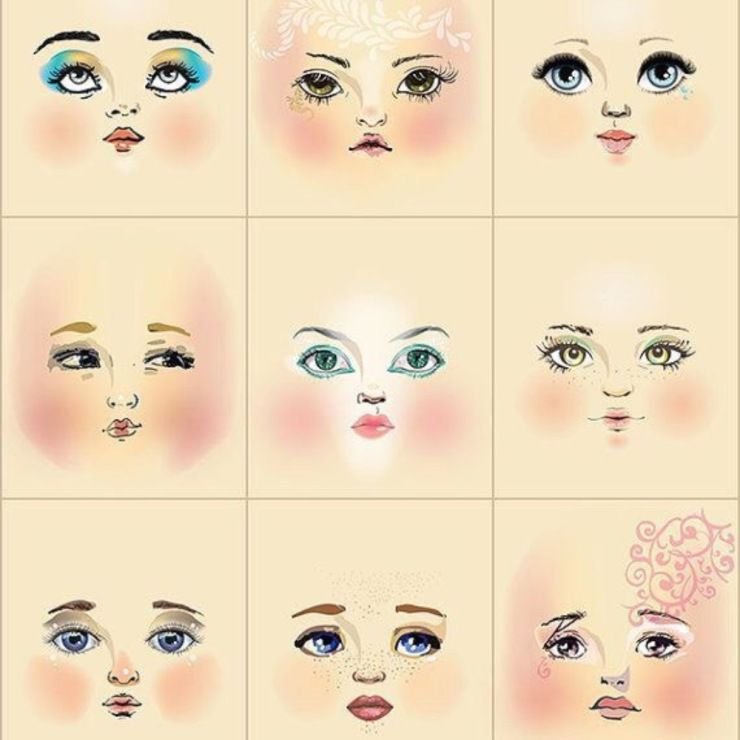 Рисование лица кукле