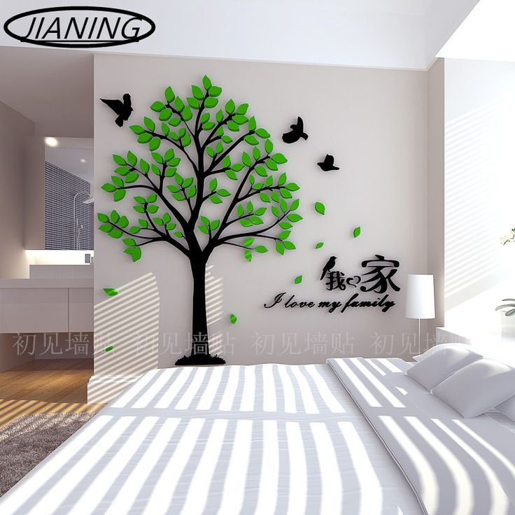 Декор стены деревом