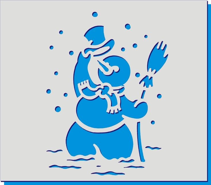 Новогодние трафареты Снеговик