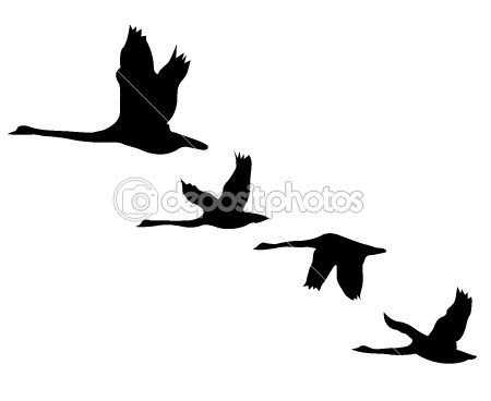 Журавль силуэт