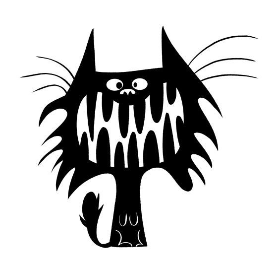 Злой кот трафарет