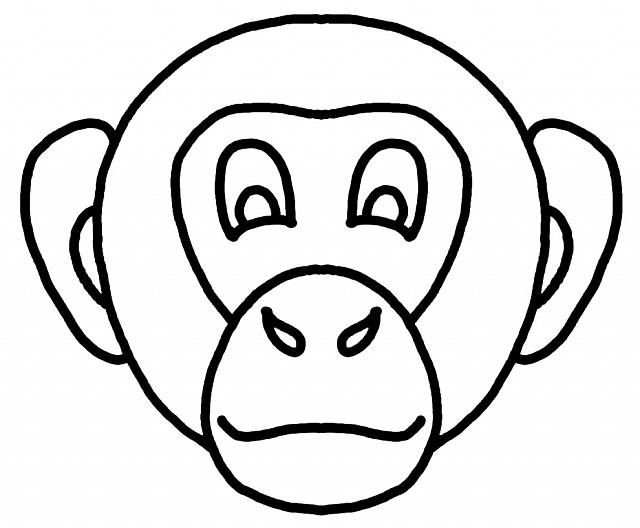 Раскраска голова мартышки