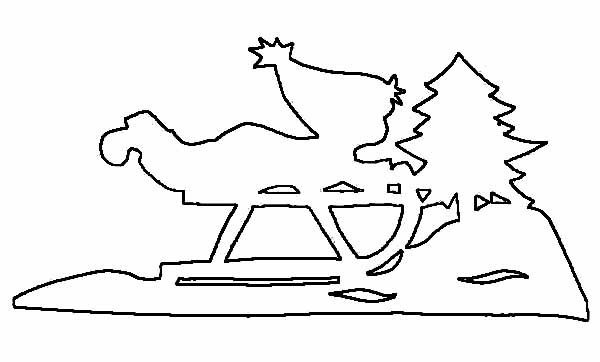 Сани трафарет