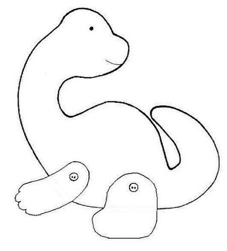 Динозаврик аппликация из ткани