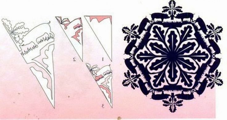 Снежинки из бумаги с животными