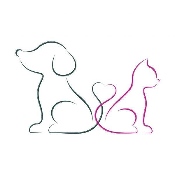 Силуэт кошки и собаки