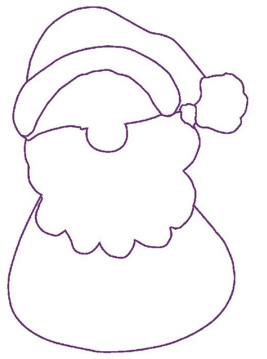 Трафарет лица Деда Мороза для аппликации