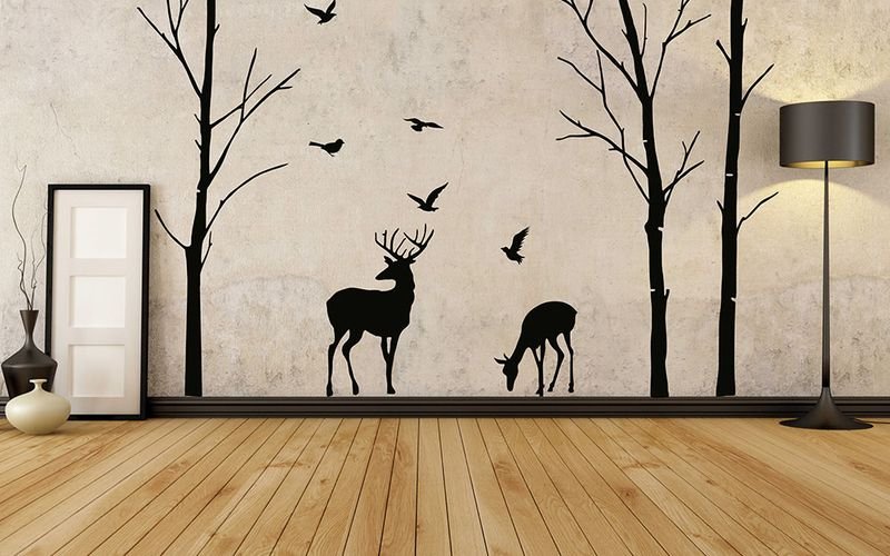 Силуэт дерева на стене