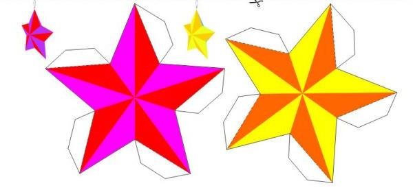 Объемная звезда из бумаги