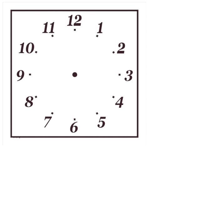 Квадратные часы без стрелок