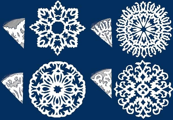 Красивые круглые снежинки